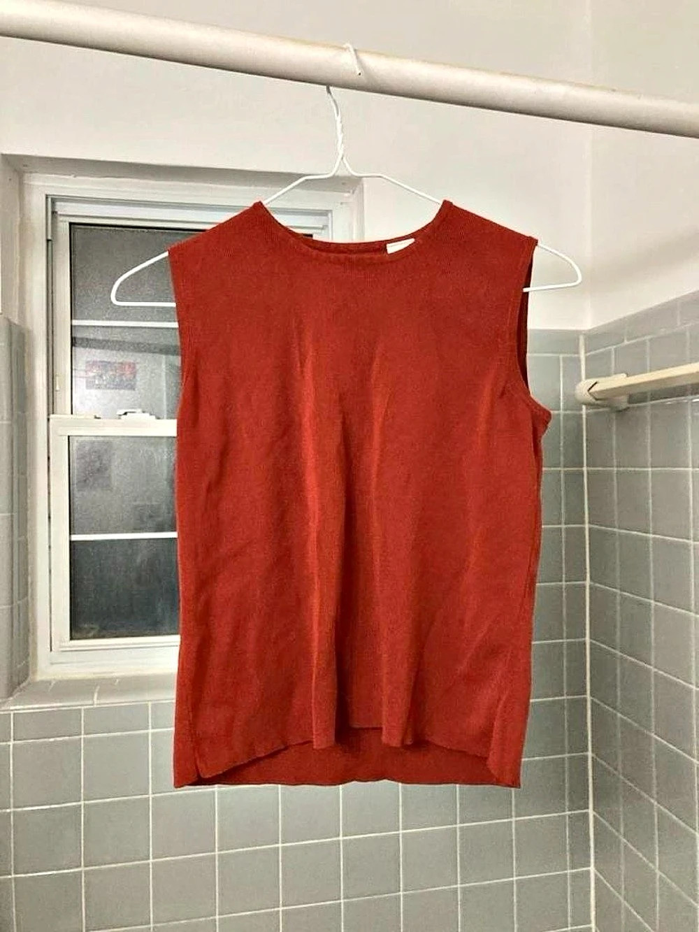 Vintage Laura Ashley Petite Sleeveless Knit Top burnt orange